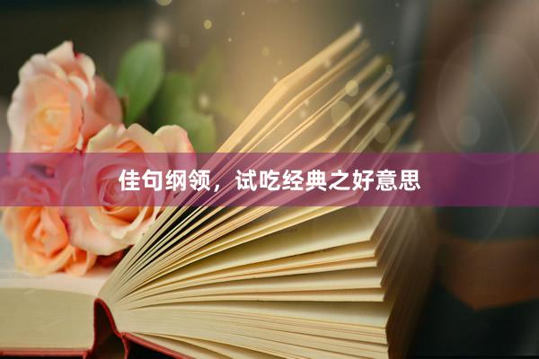 佳句纲领，试吃经典之好意思